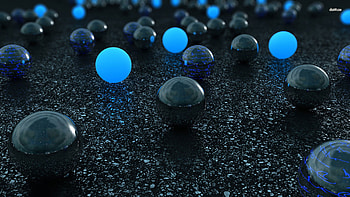 pics 3d spheres blue black technology HD wallpaper