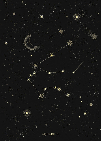 Aquarius Zodiac Sign, Constellation , Celestial beauty, Starry night HD phone wallpaper