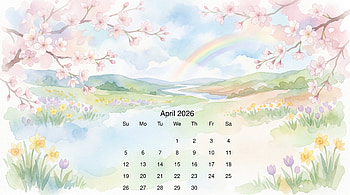 April 2026 — Spring Meadow Calendar, April 2026 Calendar HD wallpaper