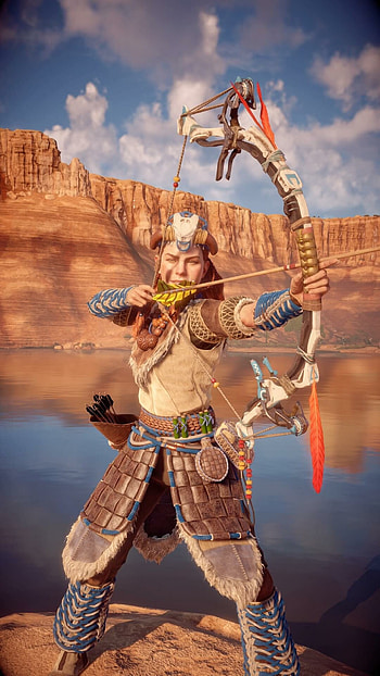 Horizon Zero Dawn, Mobile , Stunning landscapes, Protagonist Aloy HD phone wallpaper