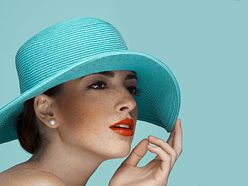 Blue Hat, model, beautiful, people, nice, woman, lady, pretty, she, look, female HD wallpaper