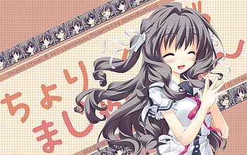 smile!, seifuku, smile, ribbon, cute, happy, black hair HD wallpaper