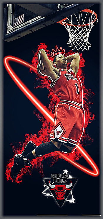 D rose, Bulls, Dunk HD phone wallpaper