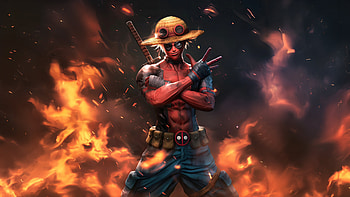Monkey Di Luffy X Deadpool , monkey-d-luffy, one-piece, anime, ai, artwork, digital-art, artist HD wallpaper