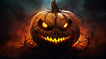 Halloween Pumpkinhead – Spooky Glow and Fiery Background, holiday, halloween HD wallpaper
