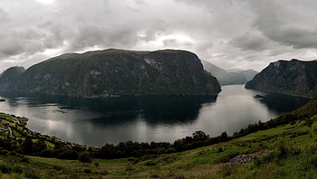 Nature, Rivers, Grass, Mountains, Norway, Aurlandfjord, Eurnmann HD wallpaper