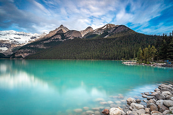 Landscape, Nature, Mountains, Lake, Shore, Bank, Forest HD wallpaper