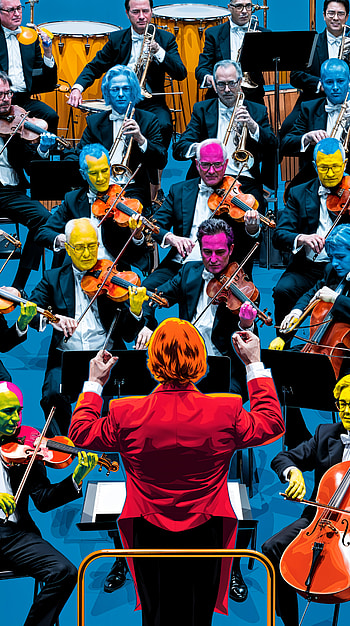 Vibrant Symphony: A Colorful Orchestra, colorful, performance HD phone wallpaper
