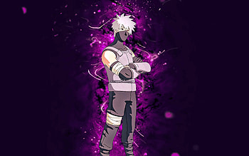 Black Ops Kakashi Hatake, , violet neon lights, Fortnite Battle Royale, Fortnite characters, Black Ops Kakashi Hatake Skin, Fortnite, Black Ops Kakashi Hatake Fortnite HD wallpaper