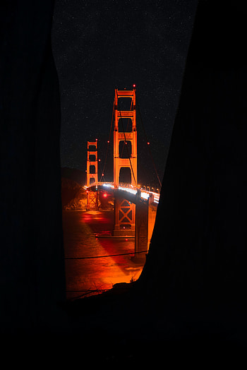 Night, Architecture, Dark, Bridge, Backlight, Illumination HD phone wallpaper