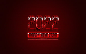 2022 New Year, 2022 red background, 2022 concepts, Happy New Year 2022, red carbon texture, red background HD wallpaper