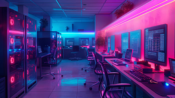 Futuristic Computer Lab, computer HD wallpaper