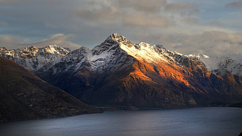Mountainous landscape, Landscape, Water, Mountains, Snow HD wallpaper