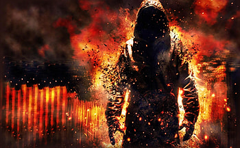 Fantasy, Fire, Human, Person, Wreckage, Detritus, Hood, Destruction, Cloak HD wallpaper