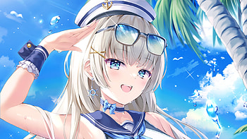Blue Eyes Beautiful Anime Girl With Uniform Specs Standing In Blue Sky Background Anime Girl HD wallpaper