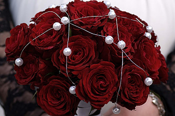 Flowers, Roses, Beads, Bouquet, Metal HD wallpaper