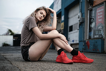 Model, women, hair, shorts HD wallpaper