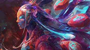 Colorful Girl Art, art, colorful HD wallpaper