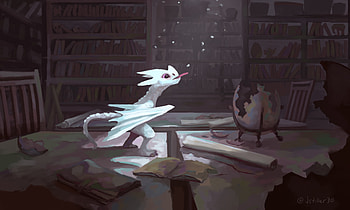 White Baby Dragon , dragon, artist, artwork, digital-art, deviantart HD wallpaper