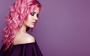 Beauty, purple, pink, model, oleg gekman, girl, hair, woman HD wallpaper
