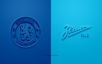 Chelsea FC vs FC Zenit, 2021, UEFA Champions League, Group Н, 3D logos, blue background, Champions League, football match, 2021 Champions League, Chelsea FC, FC Zenit HD wallpaper