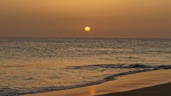 Nature, Sunset, Sun, Horizon, Coast HD wallpaper