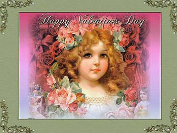 victorian girl on green mask, sweet, valentine, flowers, new, victorian, child HD wallpaper