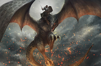 Dragon Knight, dragon, knight, artist, digital-art, deviantart HD wallpaper