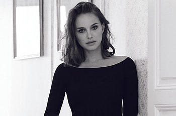 Natalie Portman, 2021, monochrome HD wallpaper