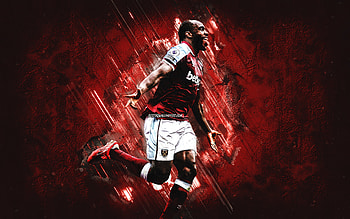 Michail Antonio, West Ham United FC, English footballer, burgundy stone background, Premier League, football, Michail Antonio art HD wallpaper