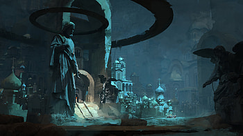 Eternal Sentinel of the Frozen City — Fantasy Statue, fantasy, statue HD wallpaper