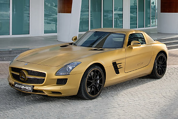 Mercedes SLS AMG Desert Gold, tuning, sls, amg, mb, car HD wallpaper