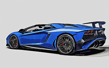 Lamborghini Aventador, LP750-4, , vector art, Lamborghini Aventador drawing, creative art, Lamborghini Aventador art, vector drawing, abstract cars, car drawings, Lamborghini HD wallpaper