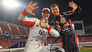 Sebastian Vettel and Michael Schumacher, Race of Champions (ROC) HD wallpaper