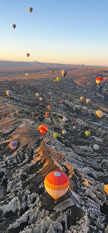 Cappadocia, Hot air balloons, Turkey, Scenic beauty HD phone wallpaper