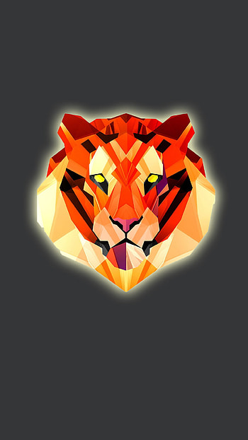 Geometric tiger face , Creative animal design, Unique animal representation, Bold animal concept HD phone wallpaper