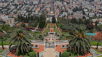 The Hanging Gardens of Haifa, Israel HD wallpaper