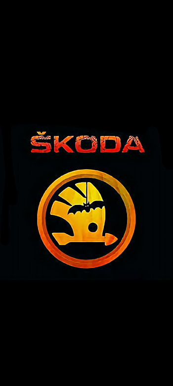 SKODA, orange, symbol, halloween, škoda, logo HD phone wallpaper