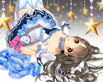 Idolmaster, cute, girl, stars, long hair, anime, game, lolita, manga HD wallpaper