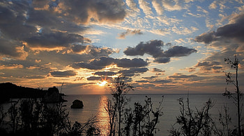 Sunset, clouds, nature, water, sunsets HD wallpaper