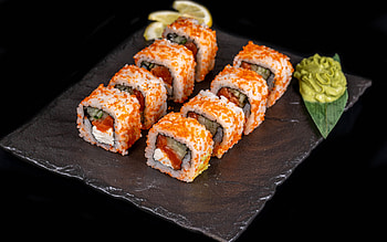 Sushi , Japanese food, Gourmet rolls, High-resolution HD wallpaper