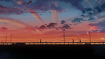 5 Centimeters per Second, Skylines, Sunset scenery HD wallpaper