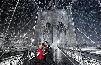 Tango, dance, woman, man, red HD wallpaper
