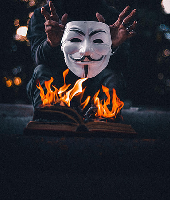 Bonfire, Dark, Flame, Miscellanea, Miscellaneous, Hands, Mask HD phone wallpaper