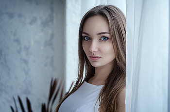 Blue Eyes Brunette Girl, blue-eyes, girls, blonde, model HD wallpaper