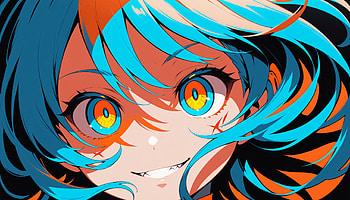 smile anime girl, Anime, girl, blue, orange (Color), Anime Eyes, anime girl, blue anime, Orange Anime HD wallpaper