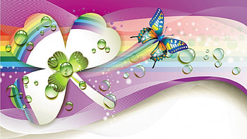 Butterfly Magic, blue, white, shamrock, purple, swirl, pink, butterfly, abstract, green HD wallpaper