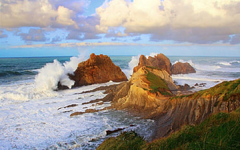 Beach, Wave, nature, rock HD wallpaper