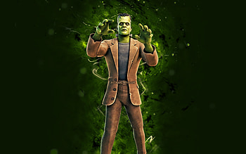 Frankensteins Monster, , green neon lights, Fortnite Battle Royale, Fortnite characters, Frankensteins Monster Skin, Fortnite, Frankensteins Monster Fortnite HD wallpaper