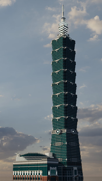 Taipei 101, Taiwan, built by Longhi HD phone wallpaper